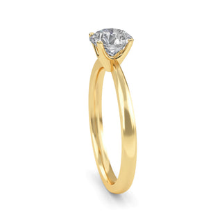 Round Cut Modern Basket Solitaire Engagement Ring 0.9 ct