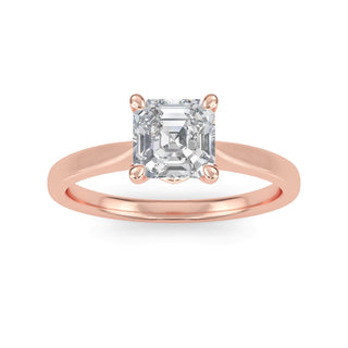 Asscher Cut Cathedral Solitaire Engagement Ring 1.0 ct