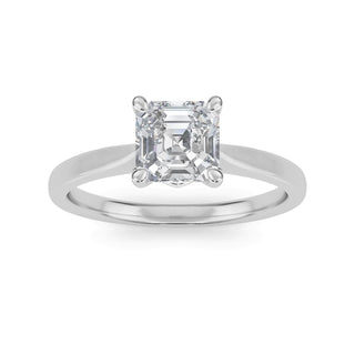 Asscher Cut Cathedral Solitaire Engagement Ring 1.0 ct