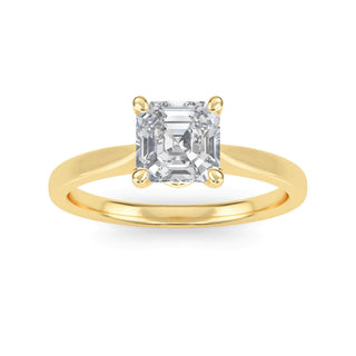 Asscher Cut Cathedral Solitaire Engagement Ring 1.0 ct
