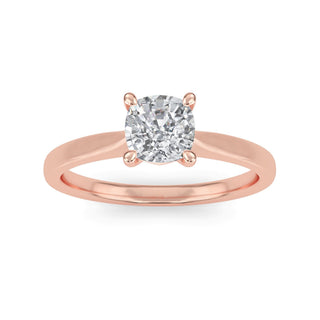 Cushion Cut Cathedral Solitaire Engagement Ring 1.0 ct