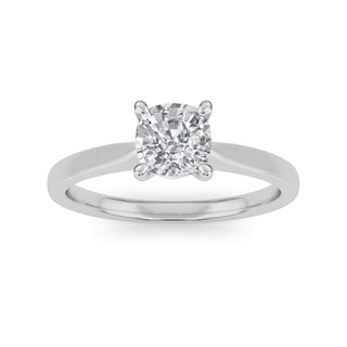 Cushion Cut Cathedral Solitaire Engagement Ring 1.0 ct