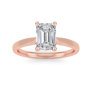 Emerald Cut Cathedral Solitaire Engagement Ring 1.0 ct