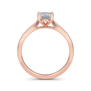 Emerald Cut Cathedral Solitaire Engagement Ring 1.0 ct