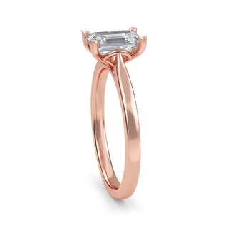 Emerald Cut Cathedral Solitaire Engagement Ring 1.0 ct