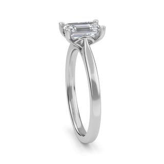 Emerald Cut Cathedral Solitaire Engagement Ring 1.0 ct