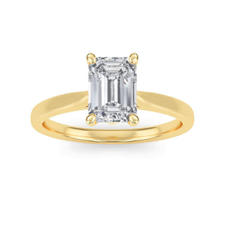 Emerald Cut Cathedral Solitaire Engagement Ring 1.0 ct
