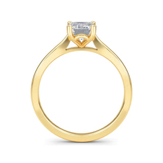 Emerald Cut Cathedral Solitaire Engagement Ring 1.0 ct