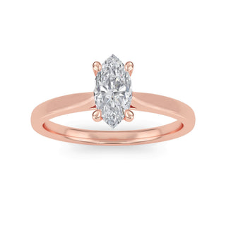 Marquise Cut Cathedral Solitaire Engagement Ring 0.75 ct