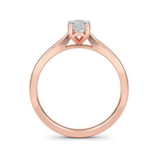 Marquise Cut Cathedral Solitaire Engagement Ring 0.75 ct