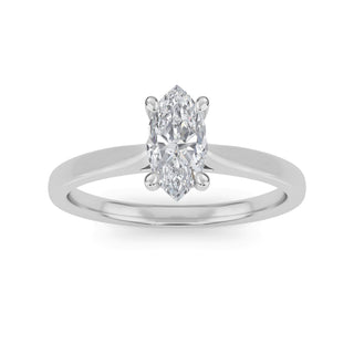 Marquise Cut Cathedral Solitaire Engagement Ring 0.75 ct