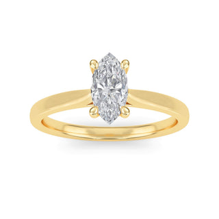 Marquise Cut Cathedral Solitaire Engagement Ring 0.75 ct
