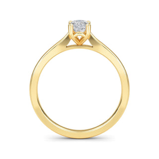 Marquise Cut Cathedral Solitaire Engagement Ring 0.75 ct