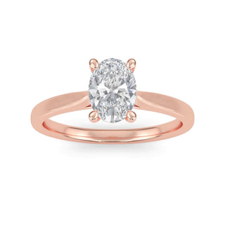 Oval Cut Cathedral Solitaire Engagement Ring 1.0 ct
