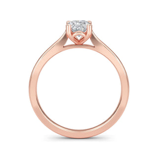 Oval Cut Cathedral Solitaire Engagement Ring 1.0 ct