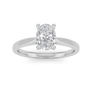 Oval Cut Cathedral Solitaire Engagement Ring 1.0 ct