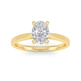 Oval Cut Cathedral Solitaire Engagement Ring 1.0 ct