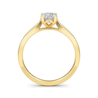 Oval Cut Cathedral Solitaire Engagement Ring 1.0 ct