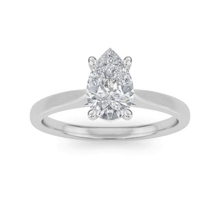 Pear Cut Cathedral Solitaire Engagement Ring 1.0 ct