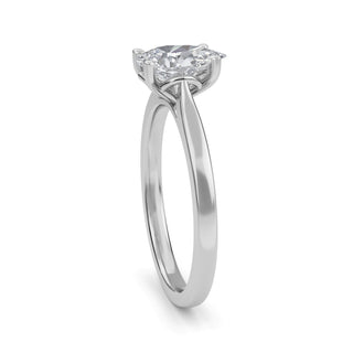 Pear Cut Cathedral Solitaire Engagement Ring 1.0 ct