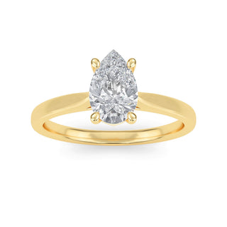 Pear Cut Cathedral Solitaire Engagement Ring 1.0 ct