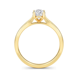 Pear Cut Cathedral Solitaire Engagement Ring 1.0 ct