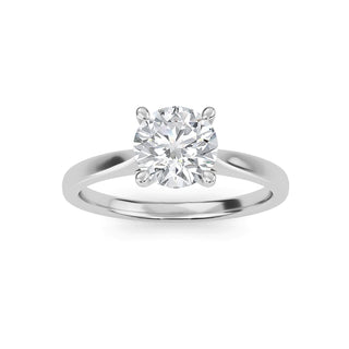 Round Cut Classic Cathedral Solitaire Engagement Ring 1.0 ct