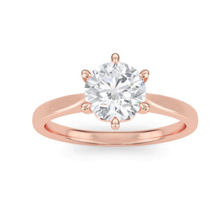 Round Cut Four-Prong Cathedral Solitaire Engagement Ring 1.0 ct