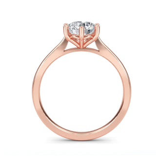 Round Cut Four-Prong Cathedral Solitaire Engagement Ring 1.0 ct