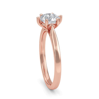 Round Cut Four-Prong Cathedral Solitaire Engagement Ring 1.0 ct