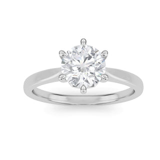 Round Cut Four-Prong Cathedral Solitaire Engagement Ring 1.0 ct