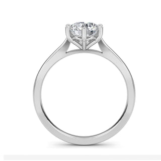 Round Cut Four-Prong Cathedral Solitaire Engagement Ring 1.0 ct