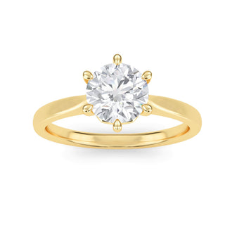 Round Cut Four-Prong Cathedral Solitaire Engagement Ring 1.0 ct