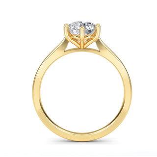 Round Cut Four-Prong Cathedral Solitaire Engagement Ring 1.0 ct