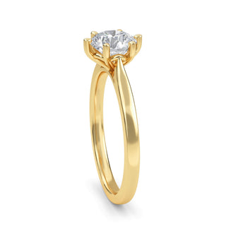 Round Cut Four-Prong Cathedral Solitaire Engagement Ring 1.0 ct