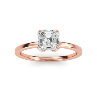 Asscher Cut Floating Solitaire Engagement Ring 1.0 ct