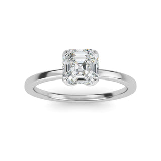 Asscher Cut Floating Solitaire Engagement Ring 1.0 ct
