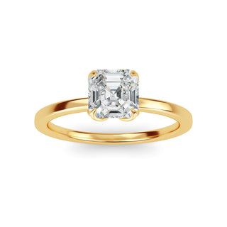Asscher Cut Floating Solitaire Engagement Ring 1.0 ct