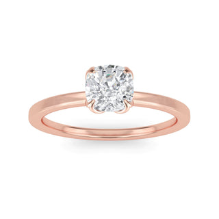 Cushion Cut Tulip Solitaire Engagement Ring 1.0 ct