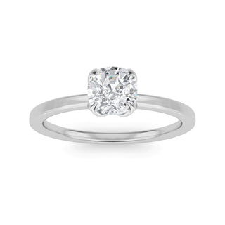 Cushion Cut Tulip Solitaire Engagement Ring 1.0 ct