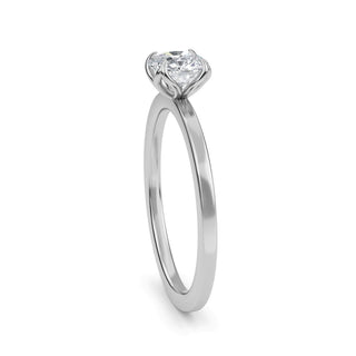 Cushion Cut Tulip Solitaire Engagement Ring 1.0 ct