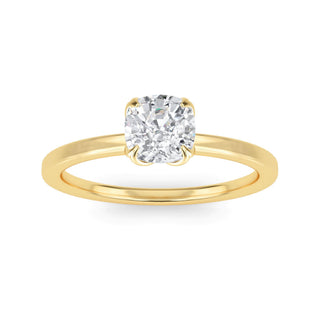 Cushion Cut Tulip Solitaire Engagement Ring 1.0 ct