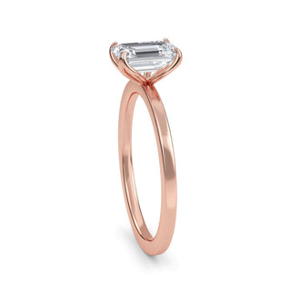 Emerald Cut Tulip Solitaire Engagement Ring 1.0 ct