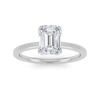 Emerald Cut Tulip Solitaire Engagement Ring 1.0 ct