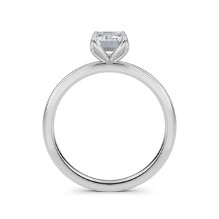 Emerald Cut Tulip Solitaire Engagement Ring 1.0 ct