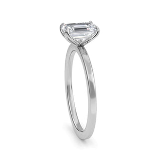 Emerald Cut Tulip Solitaire Engagement Ring 1.0 ct