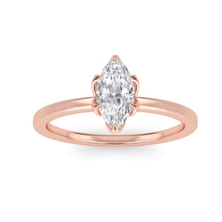 Marquise Cut Petal-Prong Solitaire Engagement Ring 0.5 ct