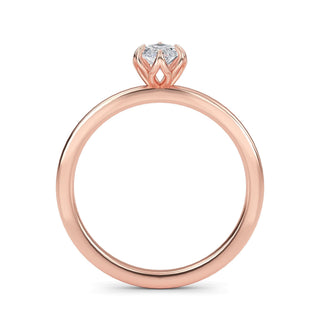 Marquise Cut Petal-Prong Solitaire Engagement Ring 0.5 ct