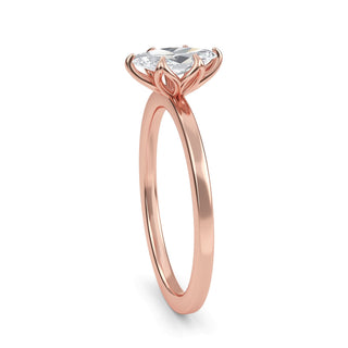 Marquise Cut Petal-Prong Solitaire Engagement Ring 0.5 ct