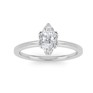 Marquise Cut Petal-Prong Solitaire Engagement Ring 0.5 ct